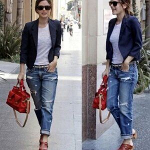 AG Adriano Goldschmied Ex Boyfriend Crop Jeans 17 Year Damaged Size 29